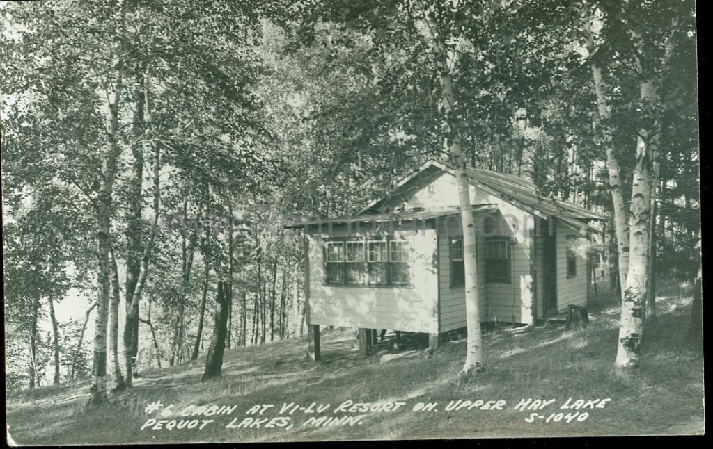 Pequot Lakes, MN, Upper Hay Lake, ViLu Resort 2, ca 1940 Ren