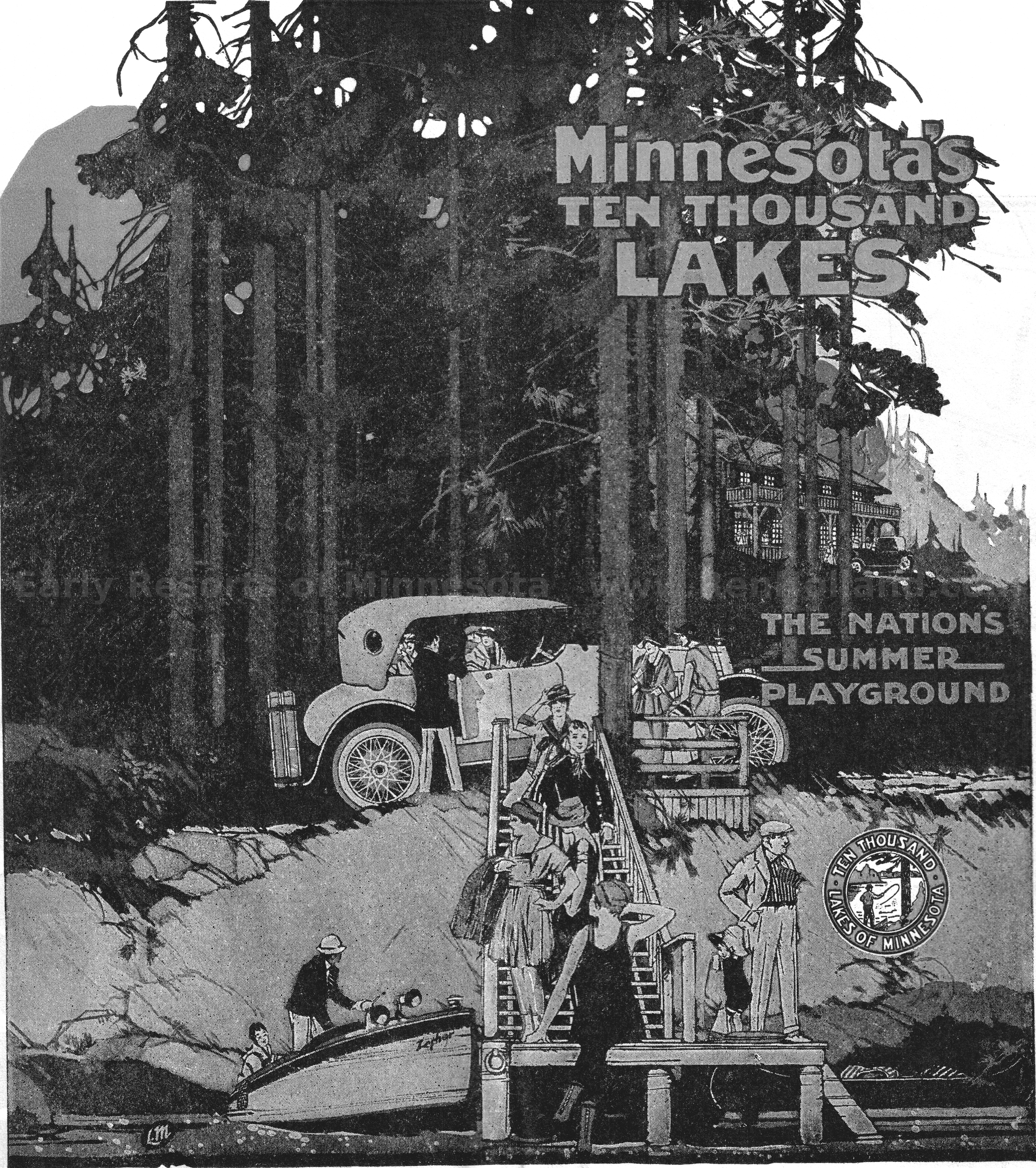 190B  Ten Thousand Lakes map cover, 1925 .tiff