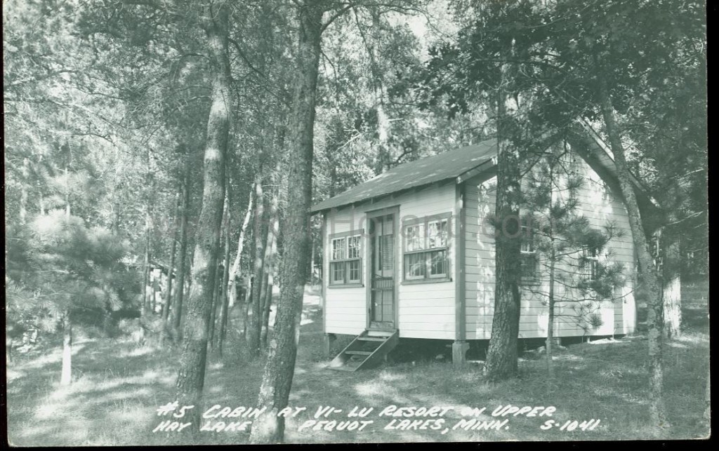 Pequot Lakes, MN, Upper Hay Lake, ViLu Resort 1, ca 1940 Ren