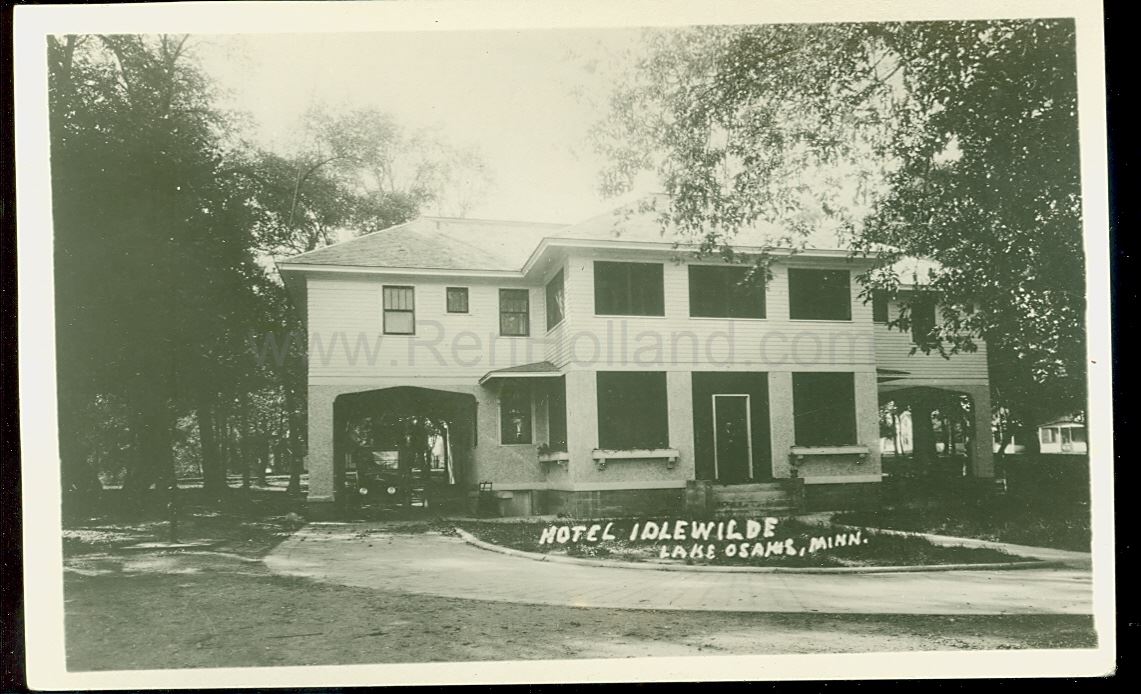 Osakis, MN, Lake Osakis, Hotel Idlewilde 4, ca 1910 Ren Holland's