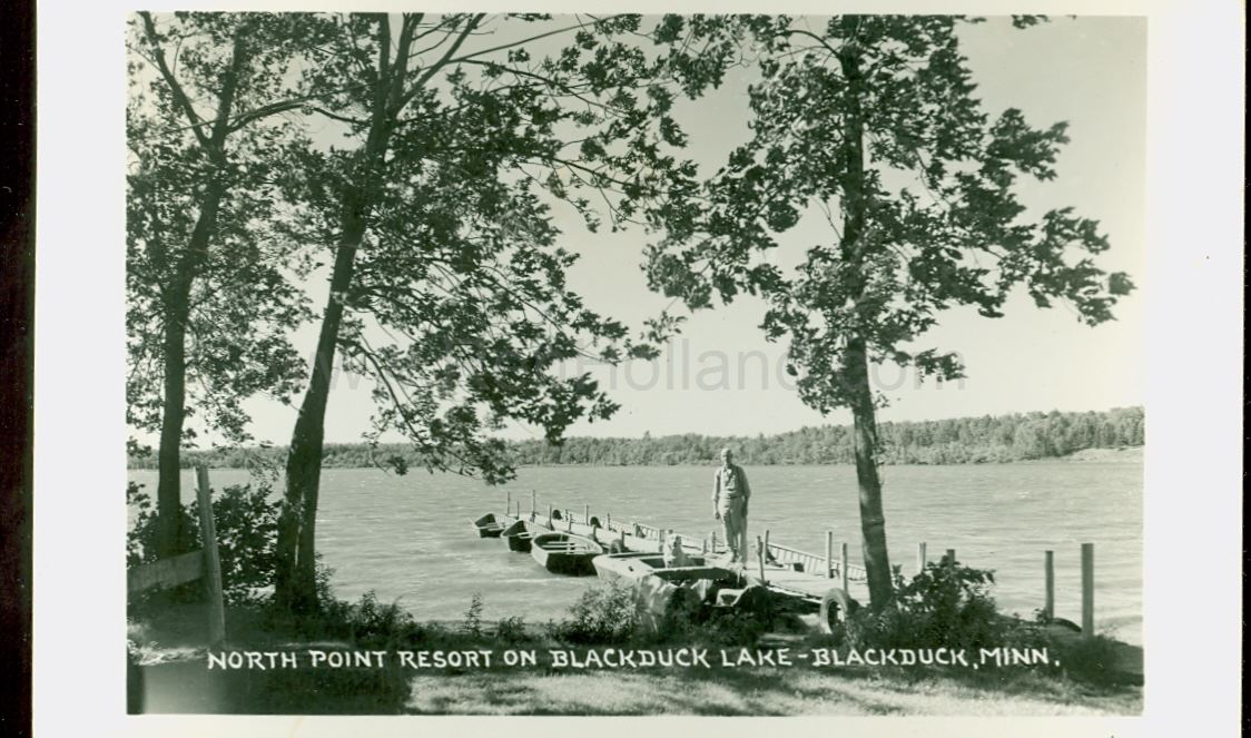 Blackduck, MN, Blackduck Lake, North Point Resort, ca 1950 Ren