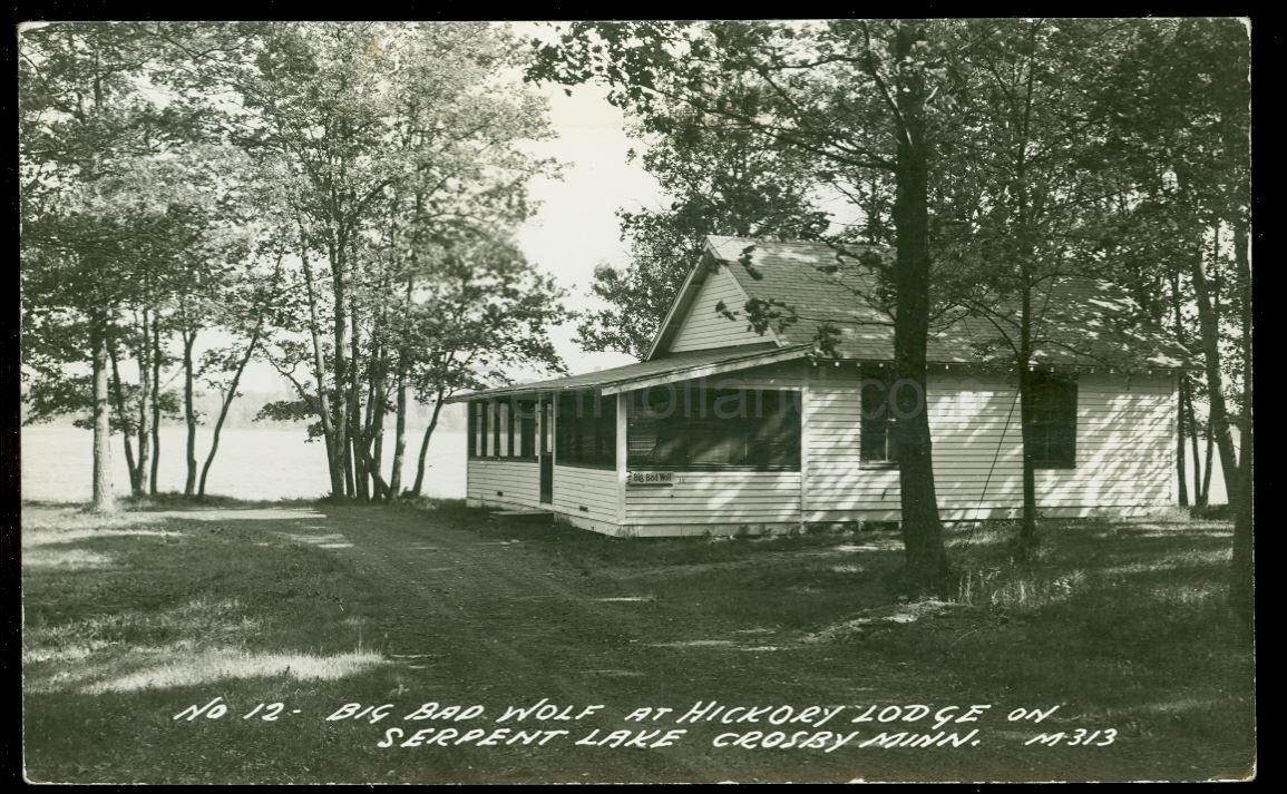 Crosby, MN, Serpent Lake, Hickory Lodge 2, ca 1940 Ren Holland's site