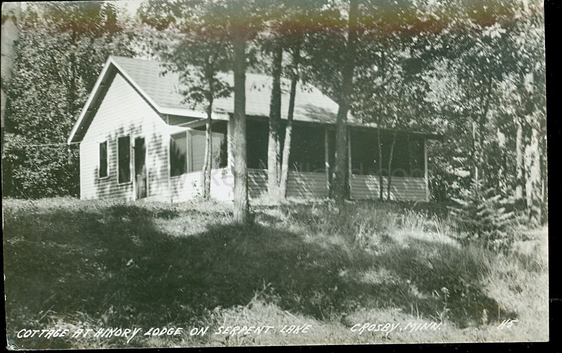 Crosby, MN, Serpent Lake, Hickory Lodge 4, ca 1940 Ren Holland's site