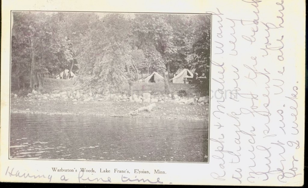 Elysian, MN, Lake Francis, Warburton’s Woods, ca 1920 Ren Holland's site