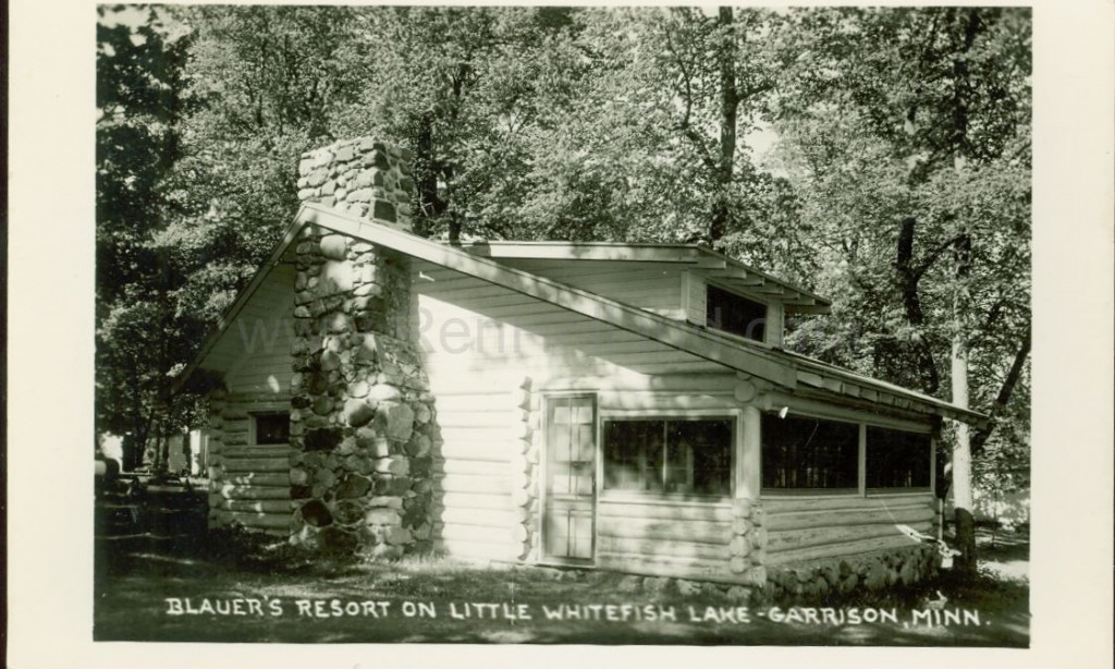 Garrison, MN, Little Whitefish Lake, Blauer’s Resort 2, ca 1950 Ren