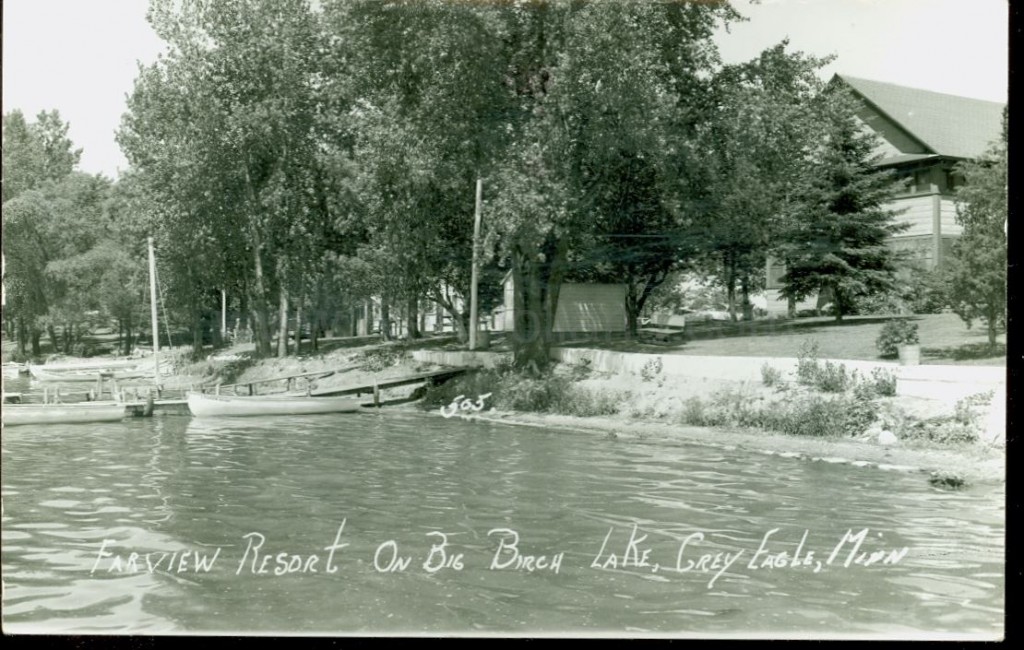 Grey Eagle, MN, Big Birch Lake, Fairview Resort 1, ca 1940 Ren
