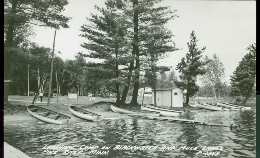 Pine River, MN, Blackwater & Mule Lakes, Lakeview Camp 1, ca 1940s