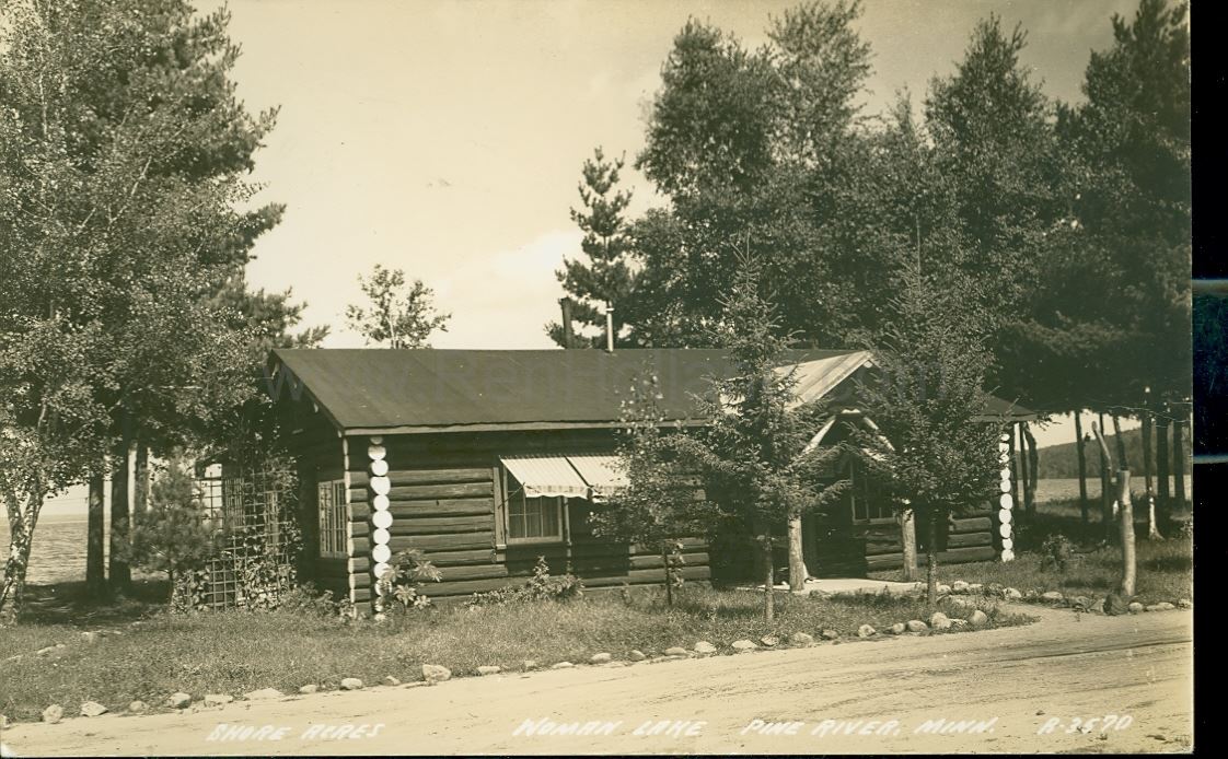 Pine River, MN, Woman Lake, Shore Acres Resort 2, ca 1940s Ren