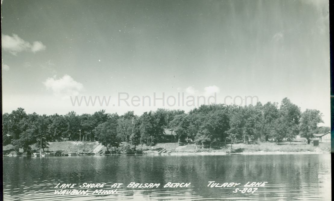 Waubun, MN, Tulaby Lake, Balsam Beach Resort 2, ca 1950s Ren Holland