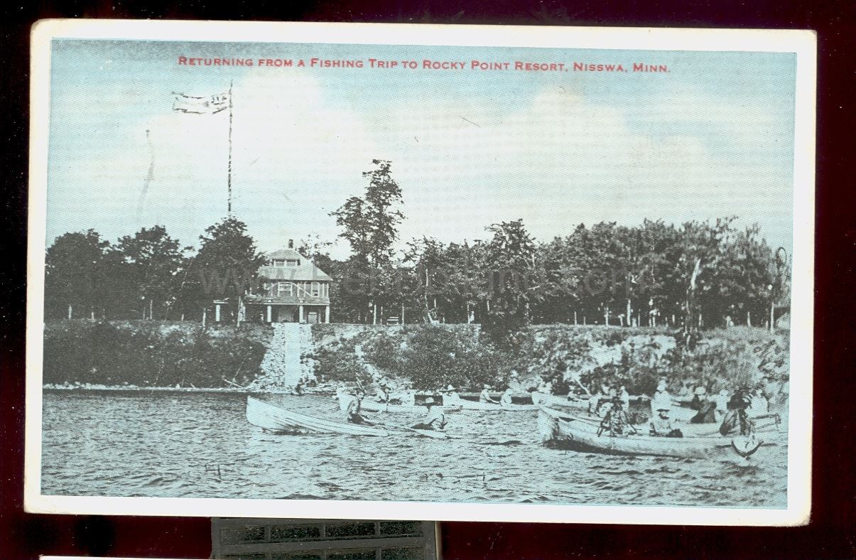 Nisswa, MN, Gull Lake, Rocky Point Resort, ca 19101915 Ren Holland's