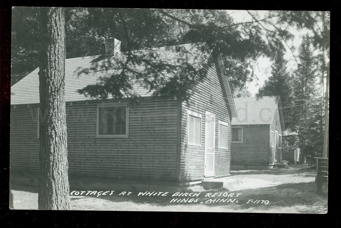 Hines, MN, Blackduck Lake, White Birch Resort 1, ca 1950s Ren