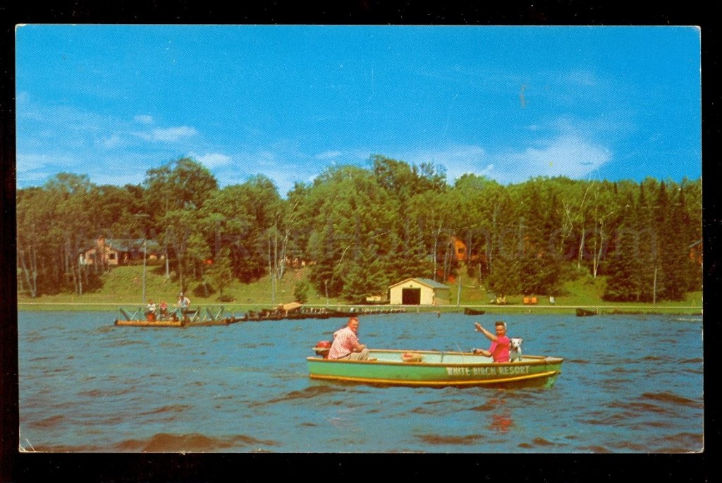 Hines, MN, Blackduck Lake, White Birch Resort 2, ca 1950s Ren