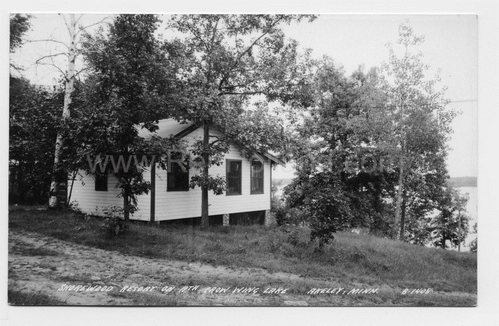 Akeley, MN, 11th Crow Wing Lake, Shorewood Resort, ca 1940s Ren