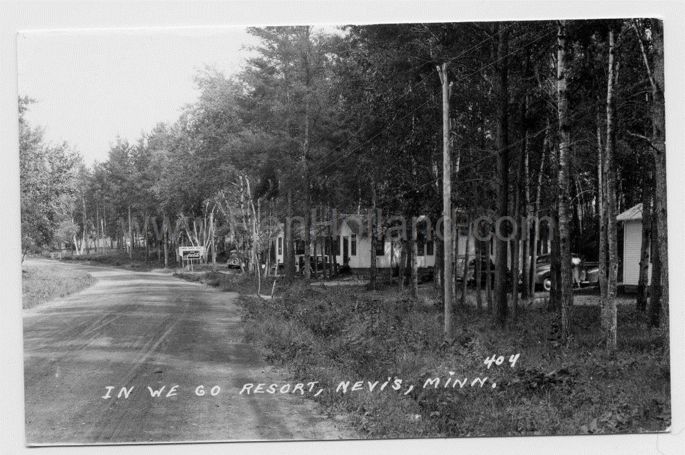 Nevis, MN, Eighth Crow Wing Lake, In We Go Resort 3, ca 1940s Ren
