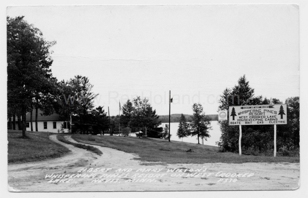 Nevis, MN, West Crooked Lake, Whispering Pines, ca 1950s Ren Holland
