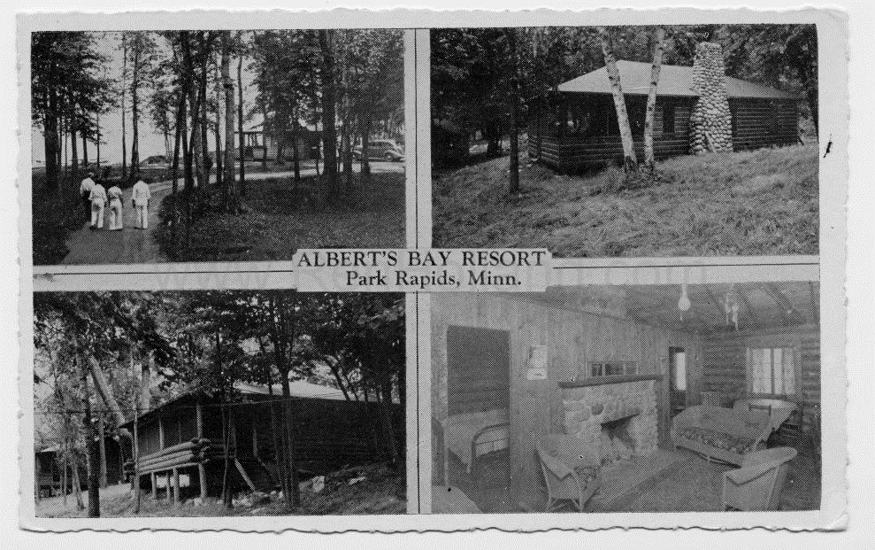 Park Rapids, MN, Fish Hook Lake, Albert’s Bay Lodge 1, ca 1940s Ren