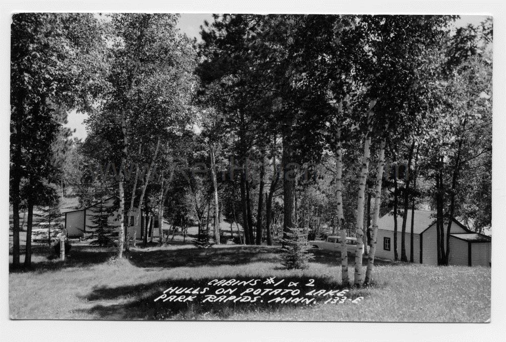 Park Rapids, MN, Potato Lake, Hull’s Resort, ca 1950s Ren Holland's site